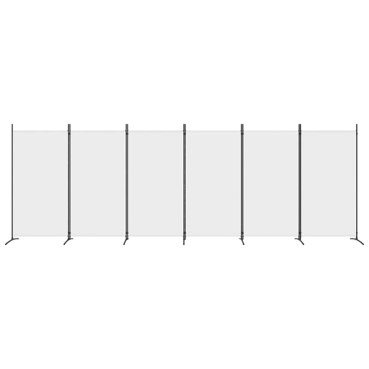 VIDAXL Cloison de separation 6 panneaux Blanc 520x180 cm Tissu