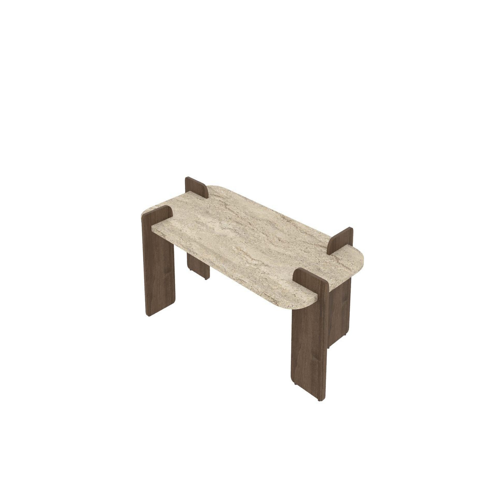 Habitat et Jardin Table basse en bois  leapiri  - 120 x 60 x 35 cm - travertin