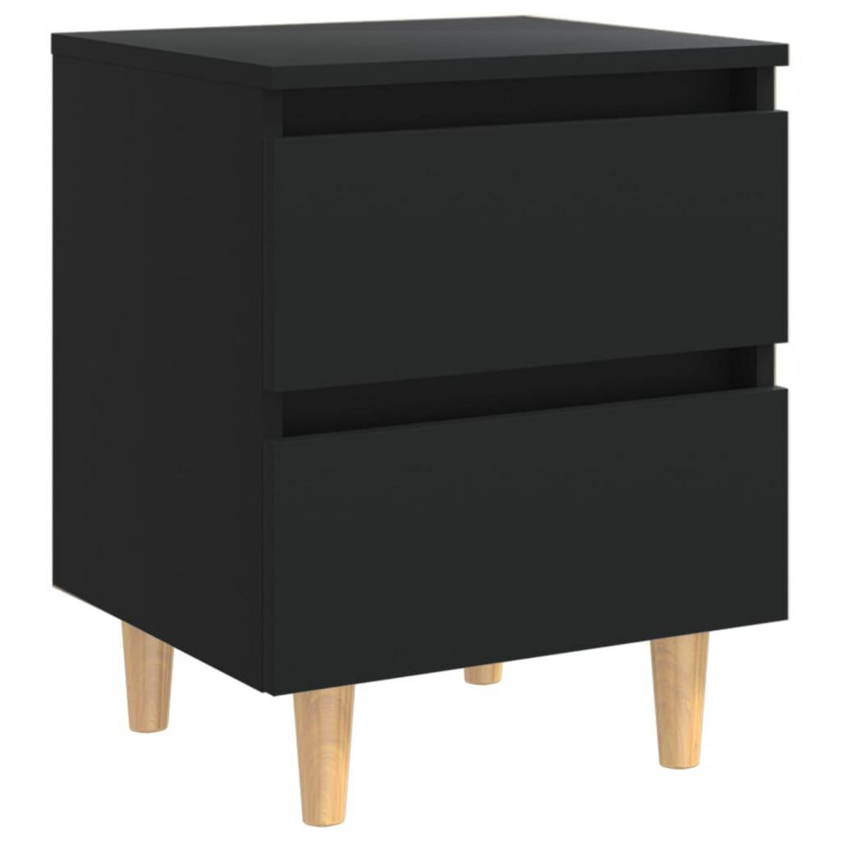 VIDAXL Tables de chevet avec pieds en pin 2 pcs Noir 40x35x50 cm
