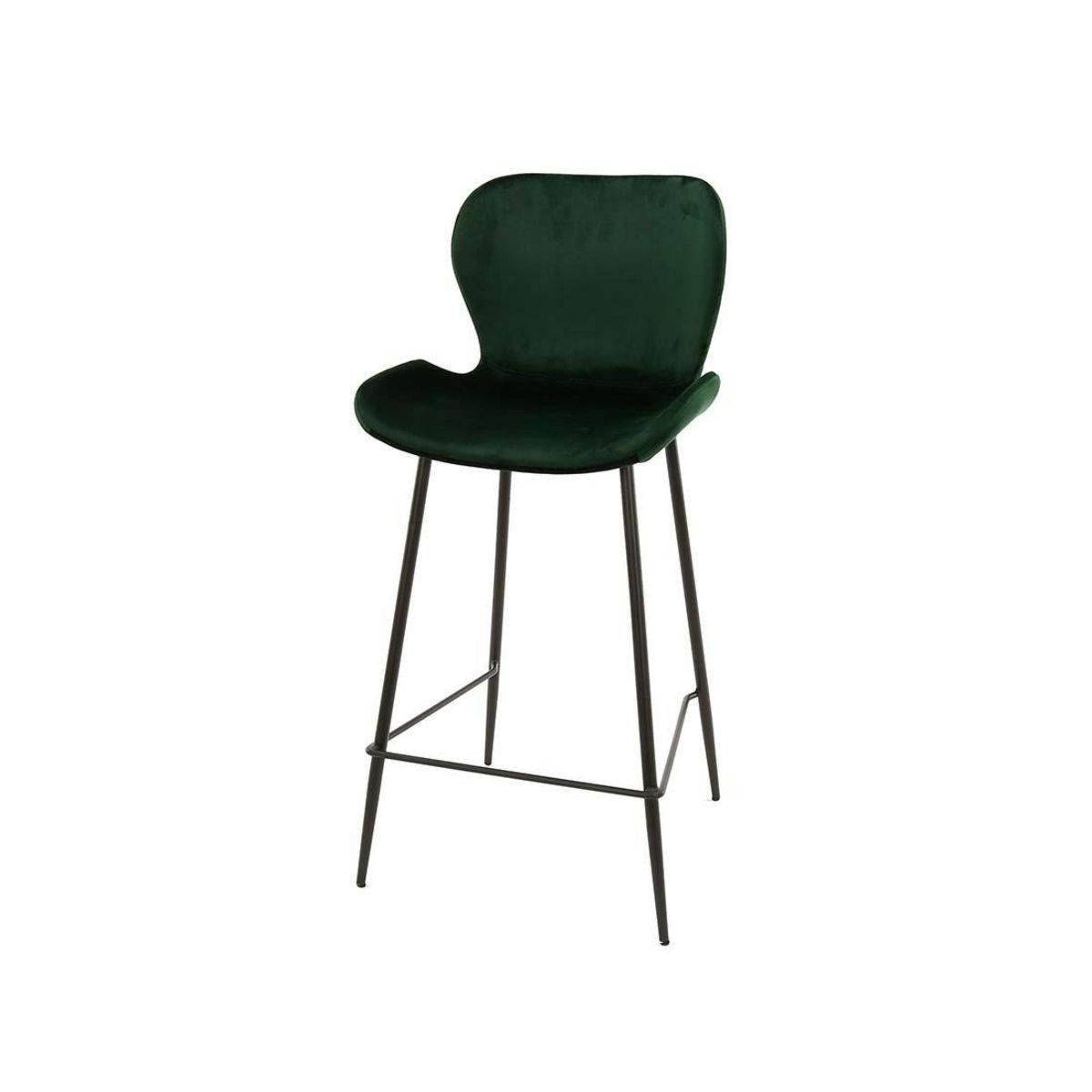 LISA DESIGN Basti - lot de 4 tabourets de bar - en velours vert