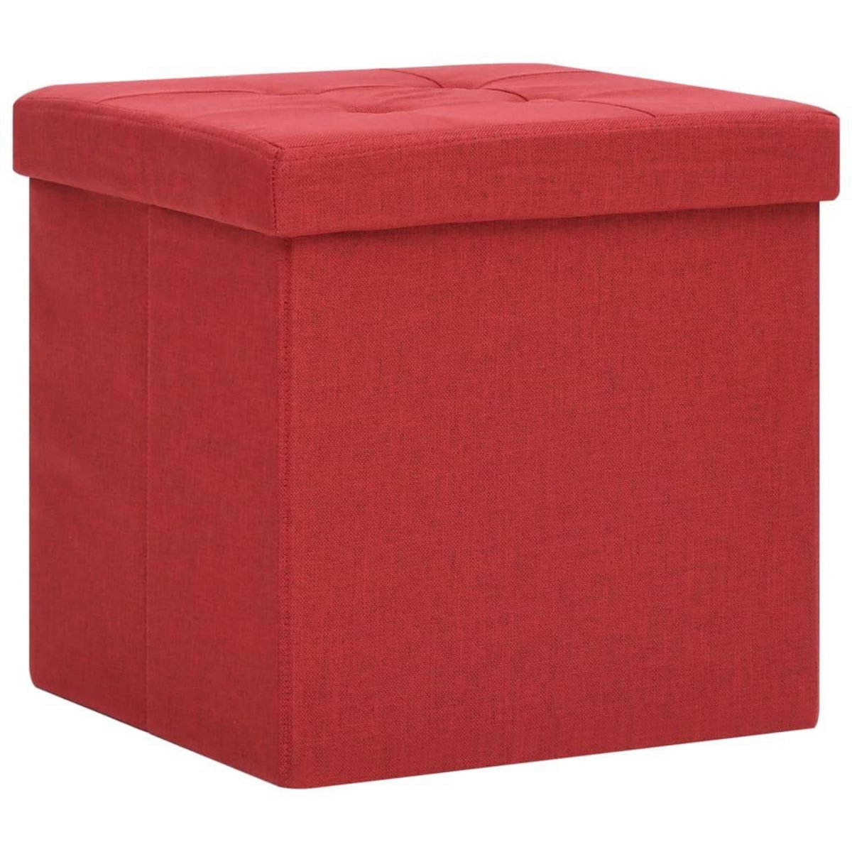 VIDAXL Tabourets de rangement pliables lot de 2 bordeaux Faux lin