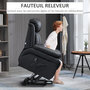 Voir la diapositive 5 : HOMCOM Fauteuil releveur inclinable avec repose-pied ajustable - fauteuil de relaxation électrique - revêtement synthétique noir