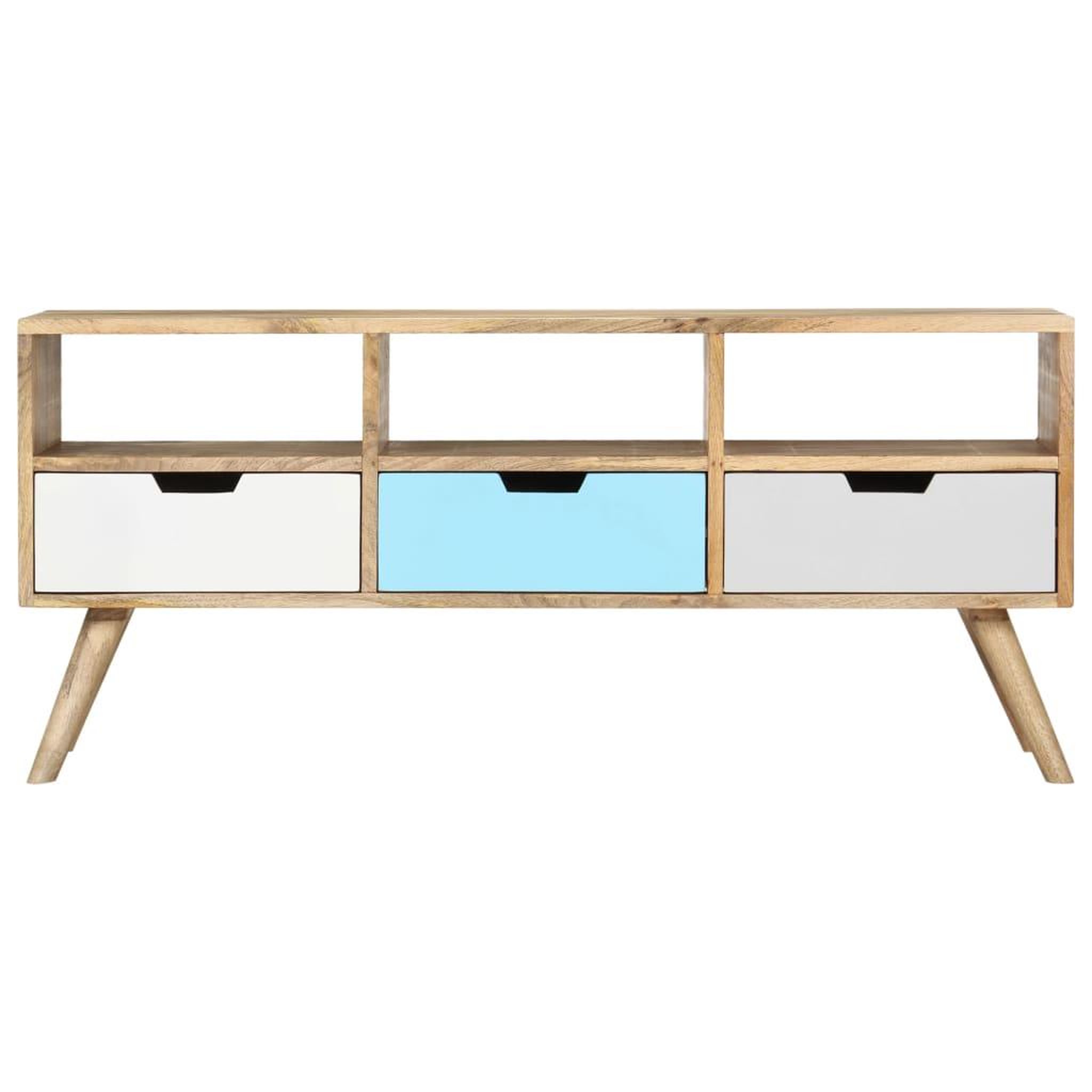 Voir la diapositive 3 : VIDAXL Meuble tv 110x35x48 cm bois de manguier massif