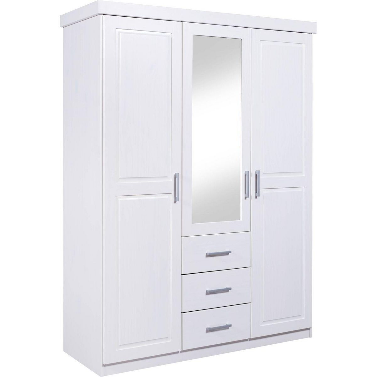 Armoire en  pin massif  3 tiroirs 3 portes +  miroir L140cm  GERALD