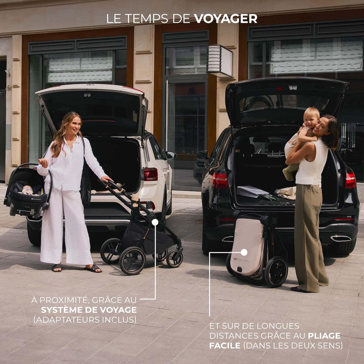 KINDERKRAFT Poussette combinée polyvalente 2 en 1 avec siège réversible à 27 kg