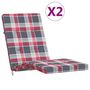 Voir la diapositive 2 : VIDAXL Coussins de chaise longue lot de 2 motif a carreaux rouges