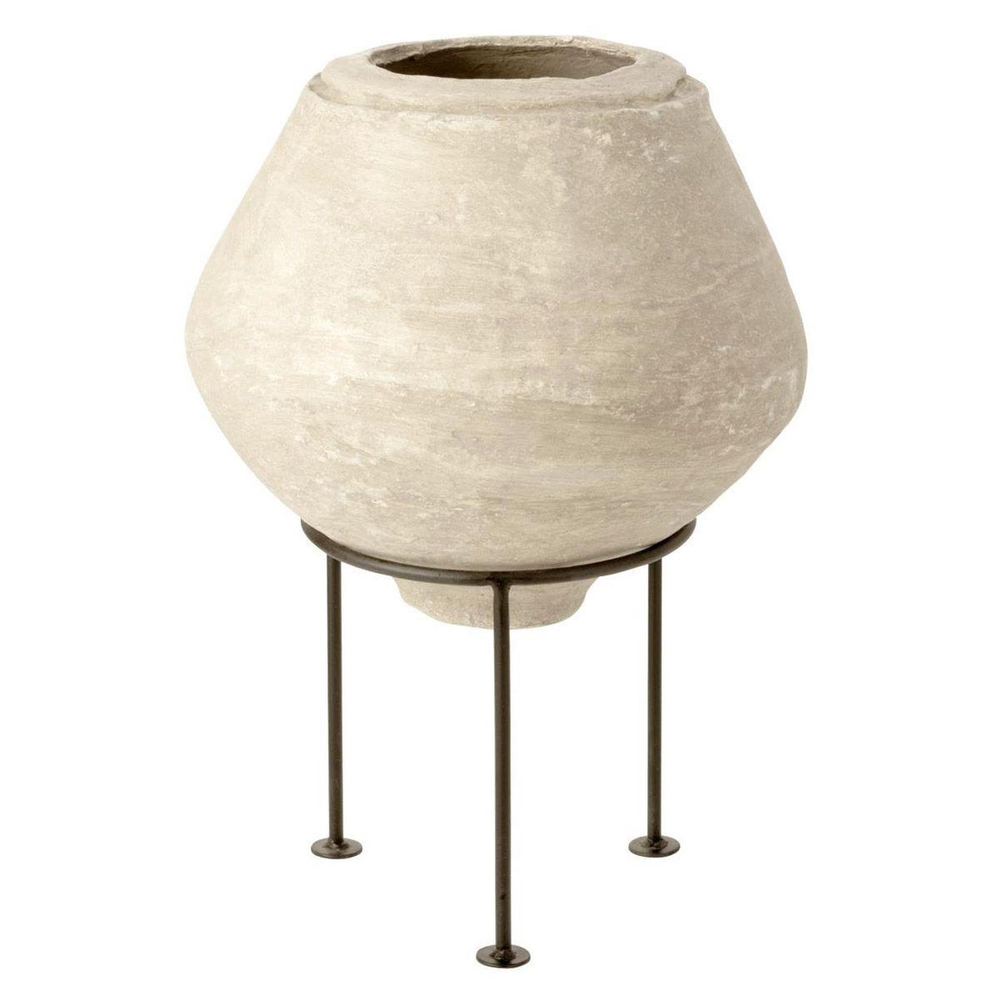 J-LINE Cache-pot déco sur pied  chad  55cm blanc