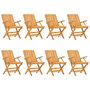 Voir la diapositive 2 : VIDAXL Chaises de jardin pliantes lot de 8 61x67x90cm bois massif teck