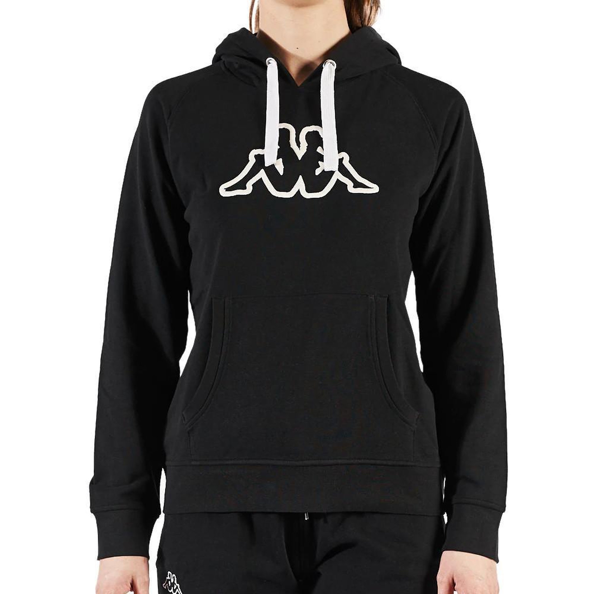 Voir la diapositive 1 : KAPPA Sweat à Capuche Noir Femme Kappa Belle Slim