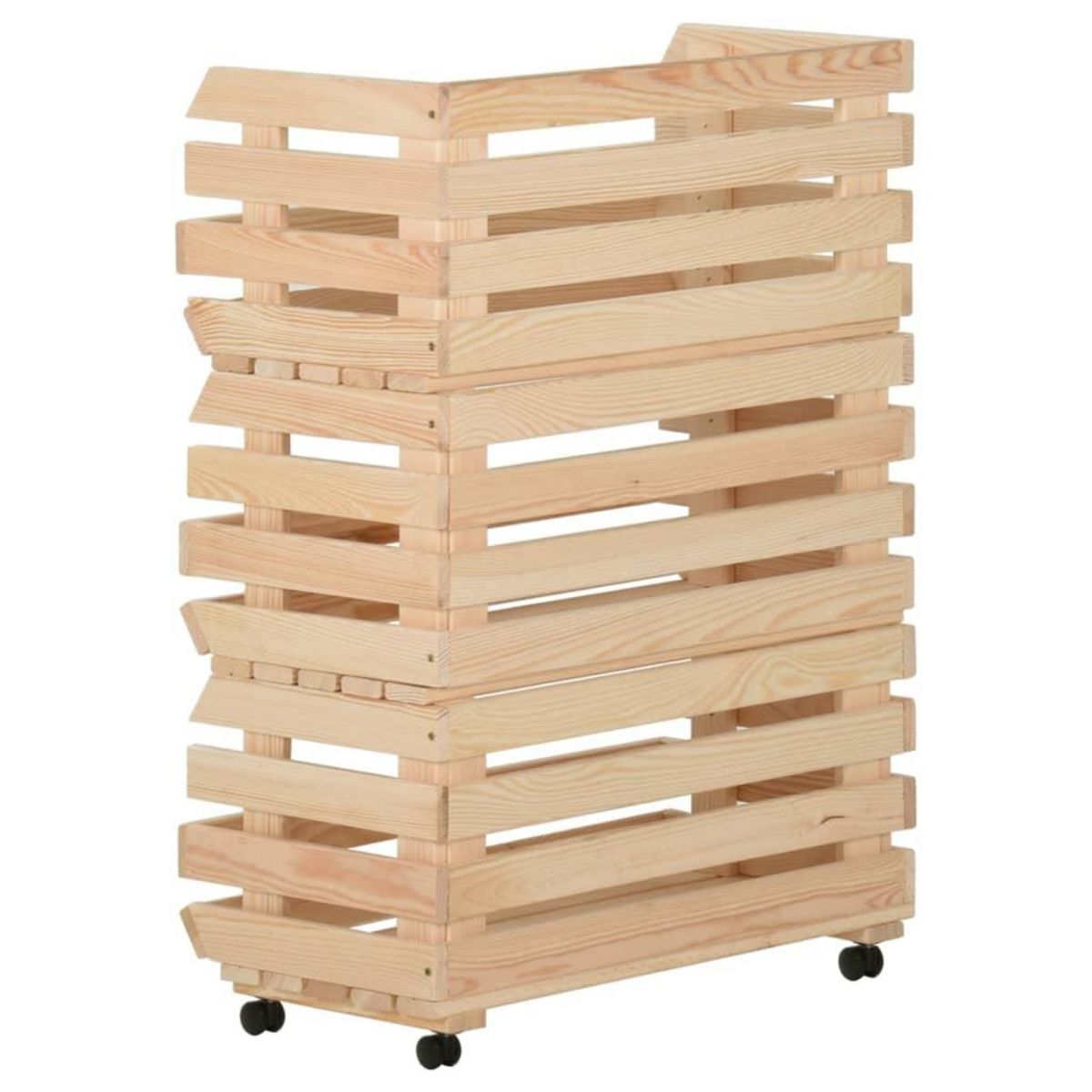 VIDAXL Chariot a legumes 57x30x80 cm Bois de pin solide