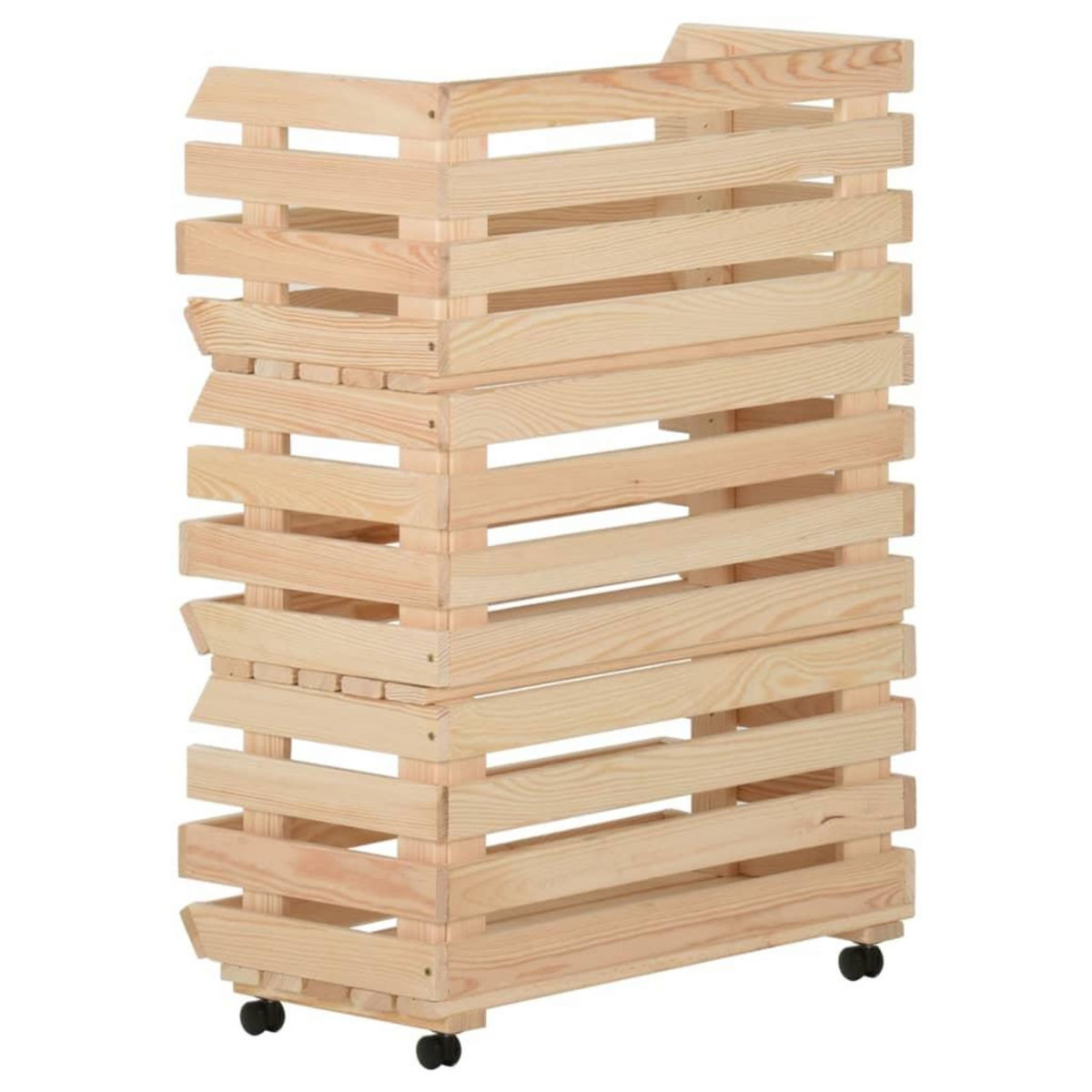 VIDAXL Chariot a legumes 57x30x80 cm Bois de pin solide