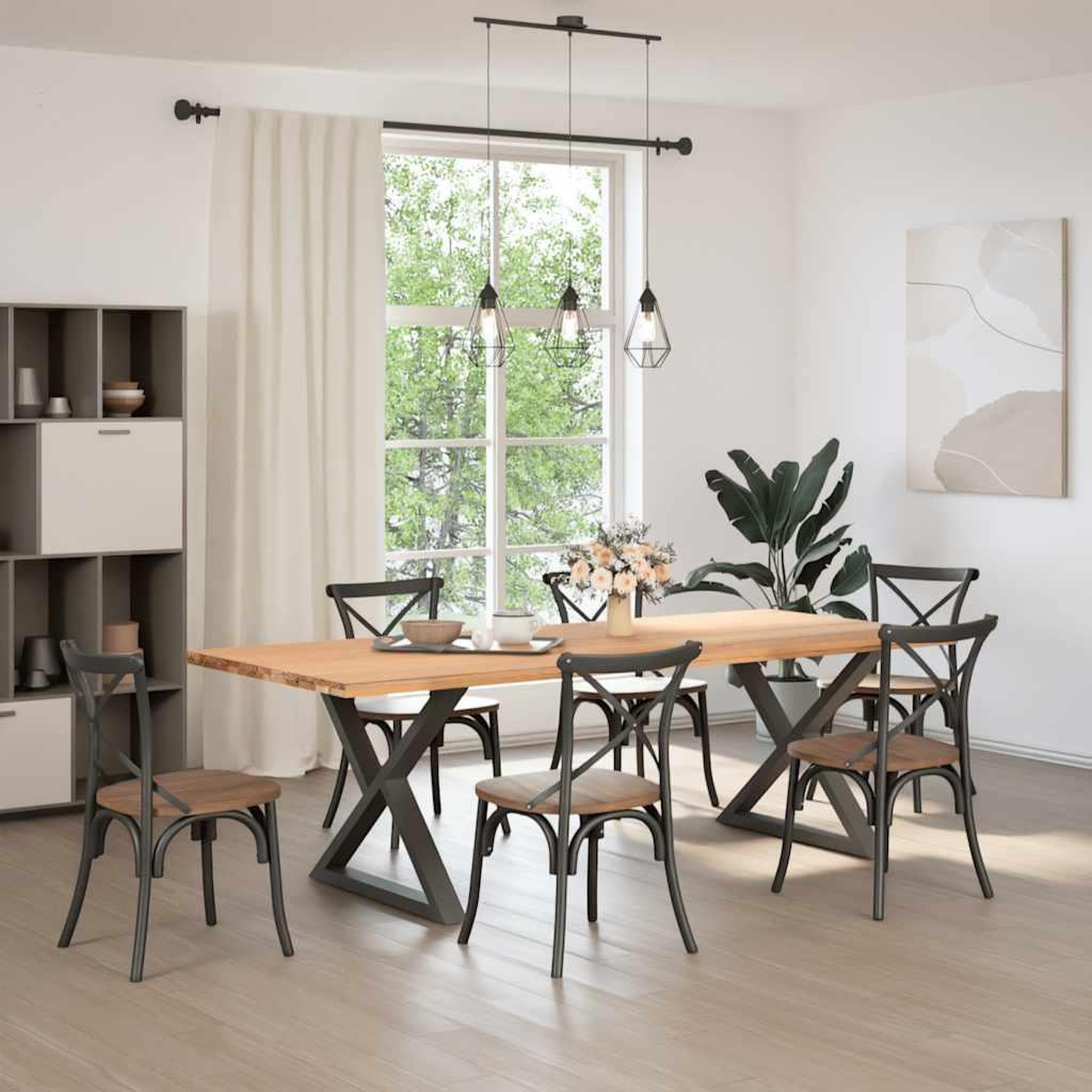 Voir la diapositive 3 : VIDAXL Pieds de table a manger 2 pcs anthracite 90x(72-73,3) cm acier