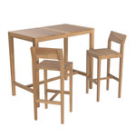 Rendez vous déco Table et chaises de bar extérieur 4 personnes en teck massif-Tunga