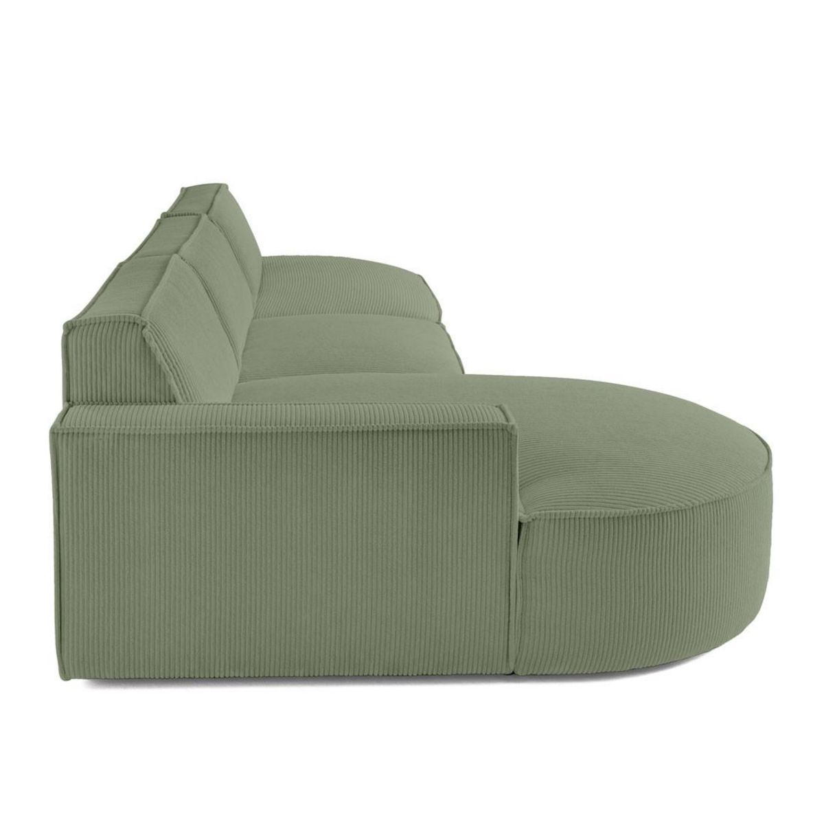 LISA DESIGN Spiaggia - canapé d'angle gauche - forme arrondie - 5 places - en velours côtelé