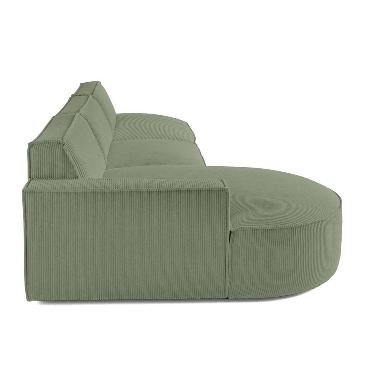 LISA DESIGN Spiaggia - canapé d'angle gauche - forme arrondie - 5 places - en velours côtelé