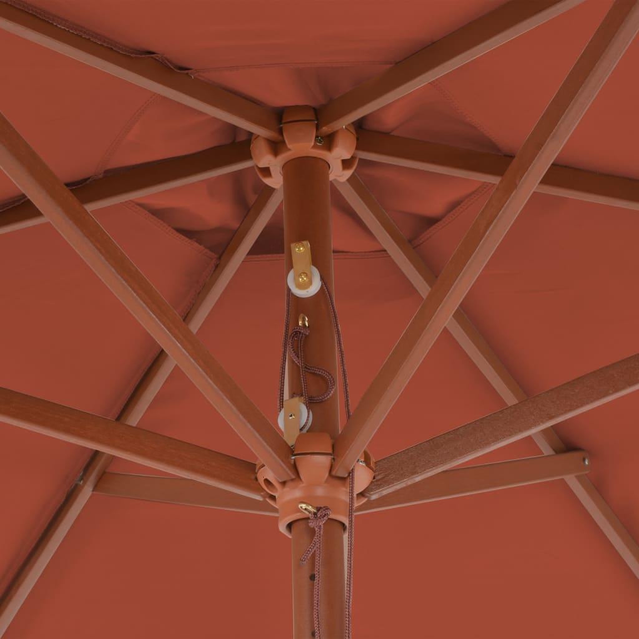 Voir la diapositive 5 : VIDAXL Parasol d'exterieur avec mat en bois 270 cm Terre cuite
