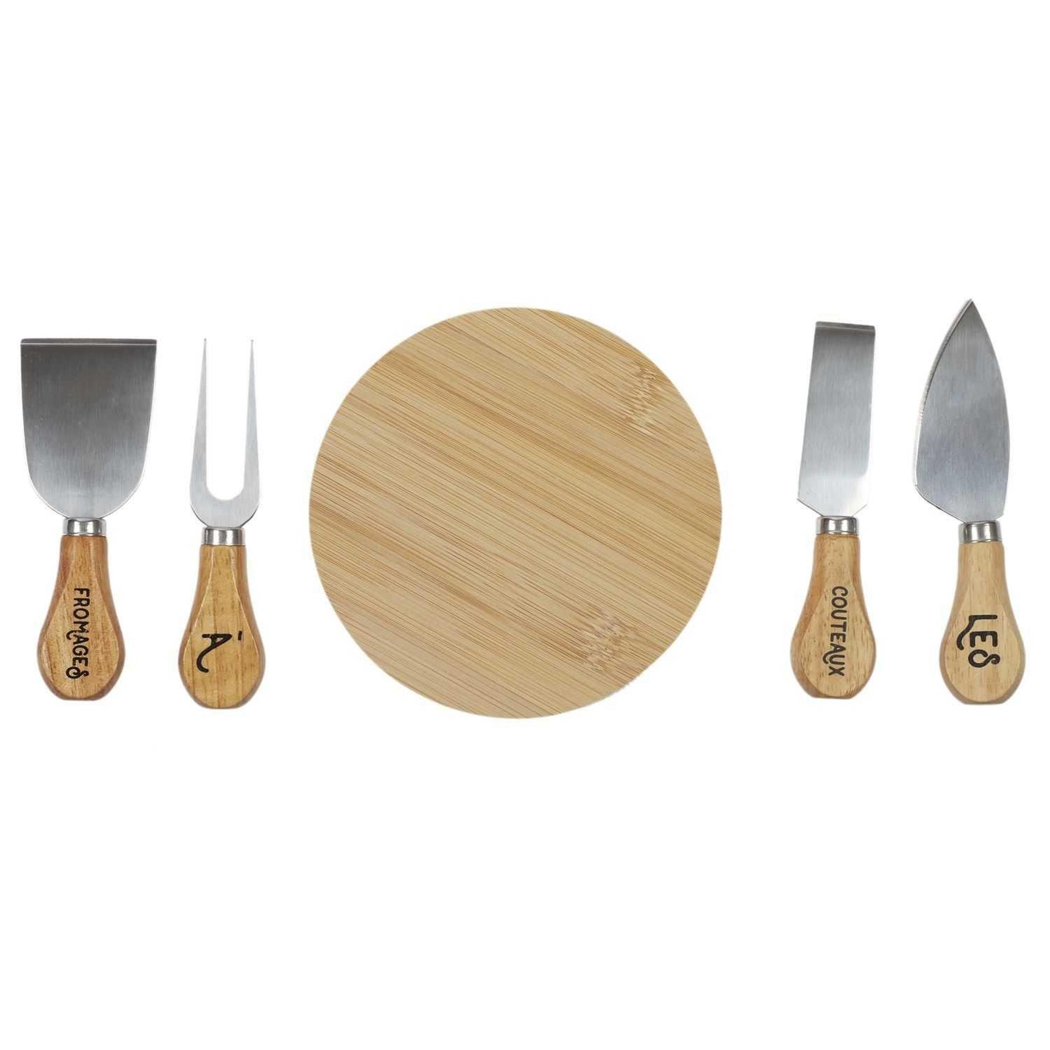 The Home Deco Factory Coffret avec planche et couteaux à fromage - Beige