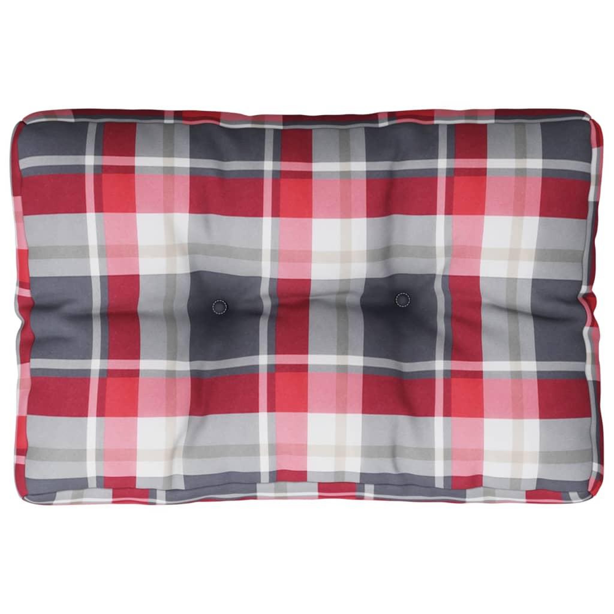 Voir la diapositive 2 : VIDAXL Coussin de palette motif a carreaux rouge 50x40x12 cm tissu