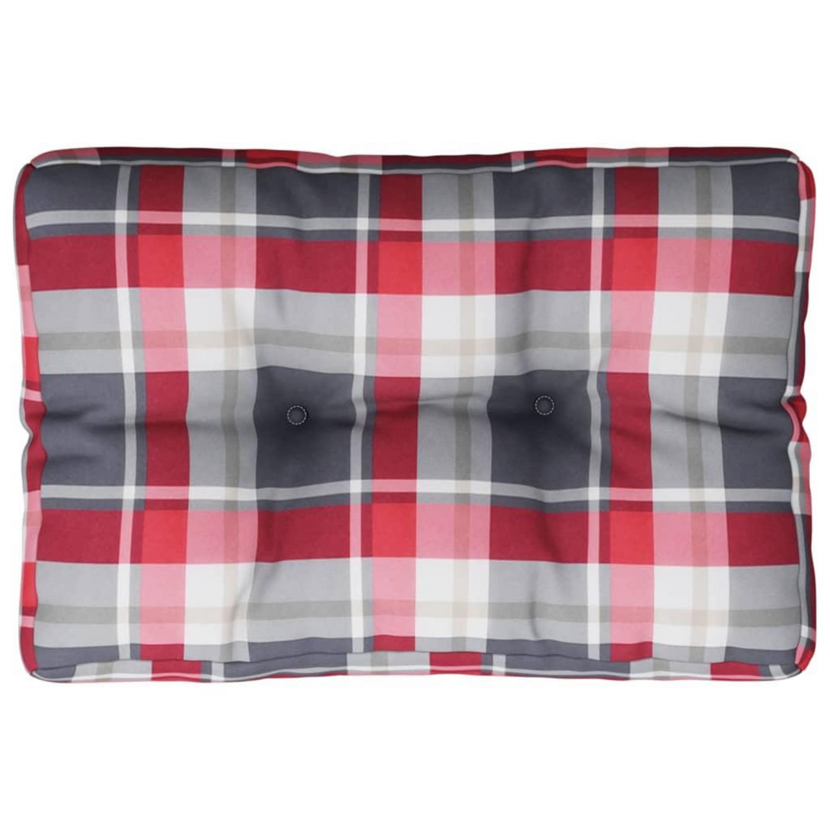 VIDAXL Coussin de palette motif a carreaux rouge 50x40x12 cm tissu
