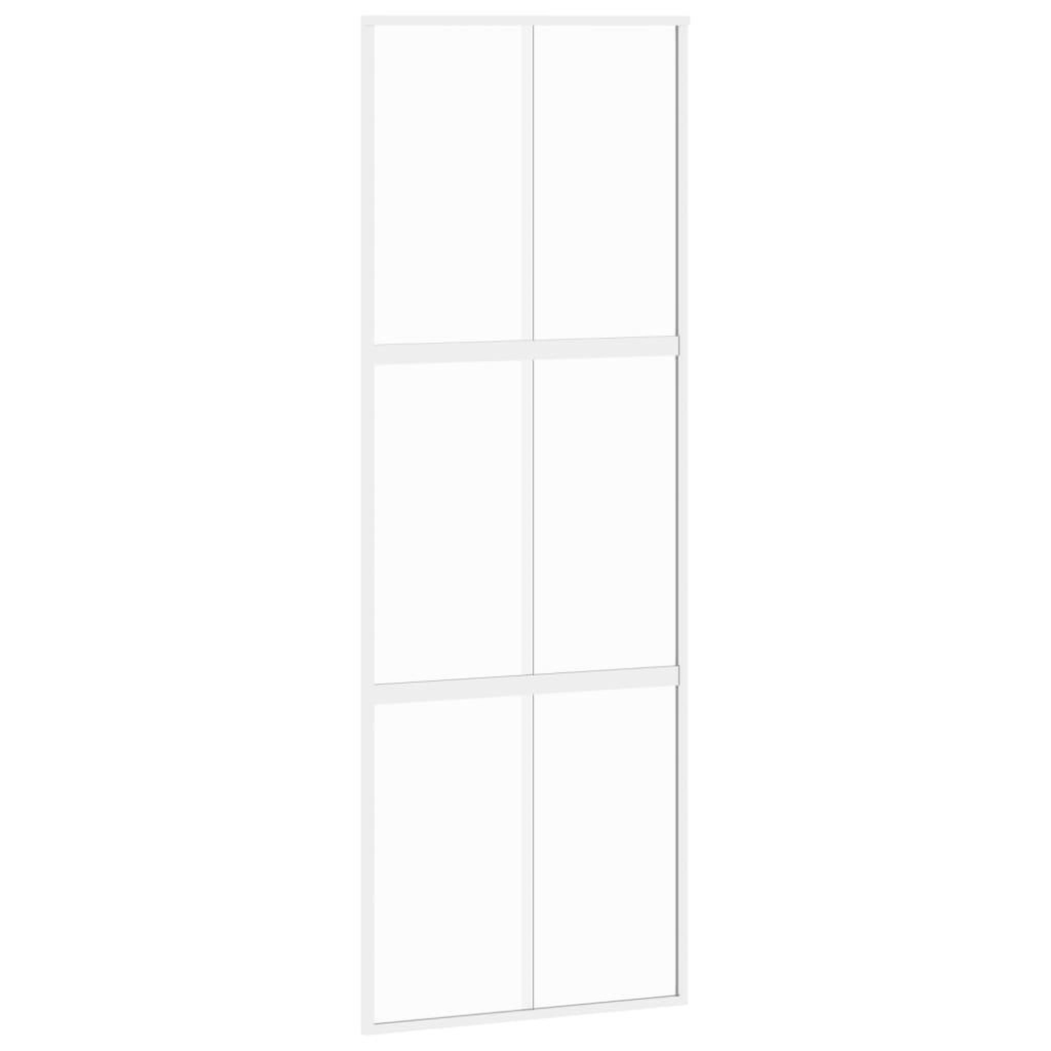 Voir la diapositive 2 : VIDAXL Porte coulissante blanc 76x205 cm verre trempe aluminium