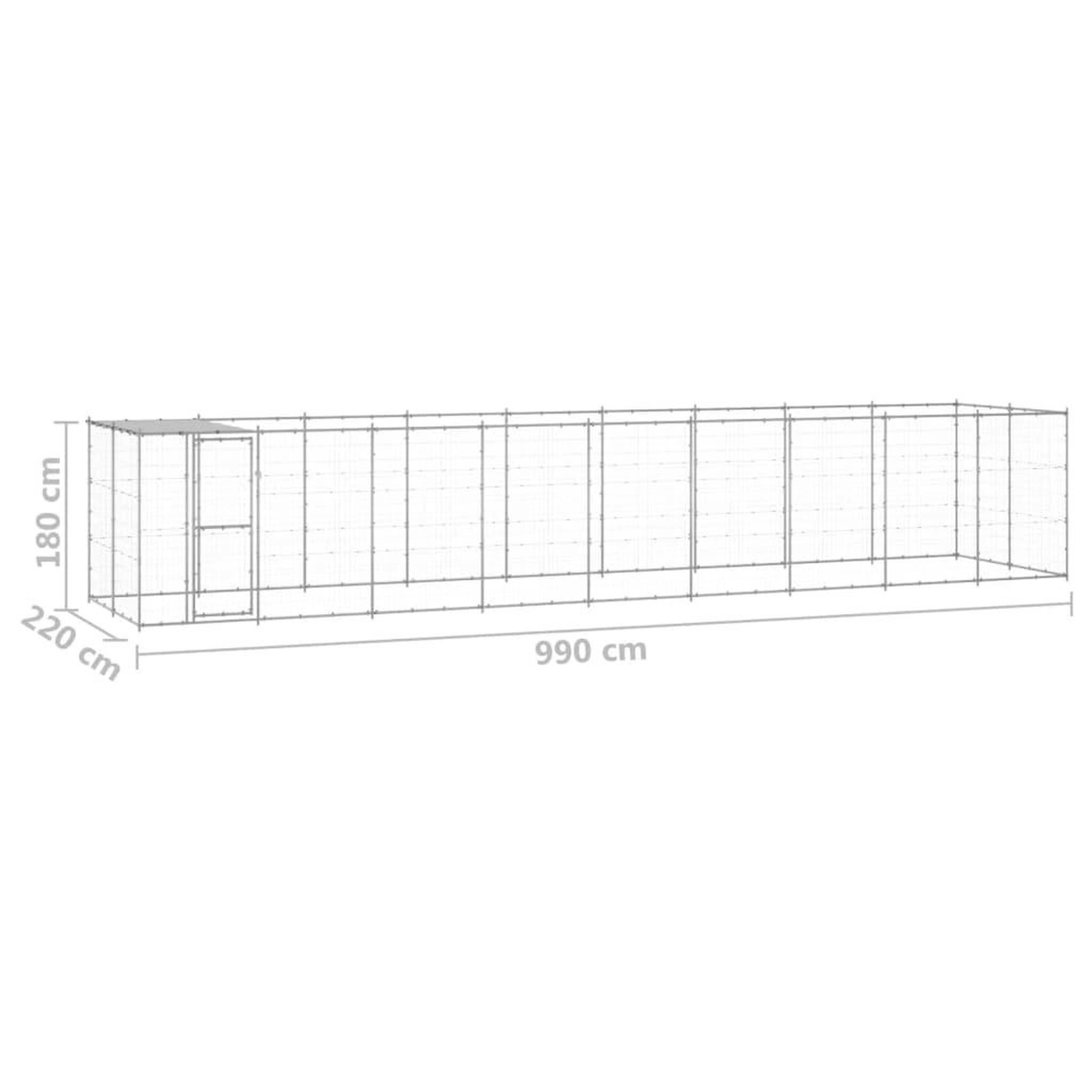 Voir la diapositive 6 : VIDAXL Chenil exterieur Acier galvanise avec toit 21,78 m²