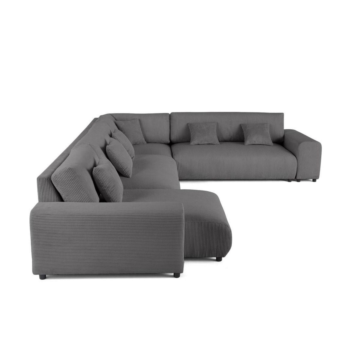 LISA DESIGN Garance - canapé modulable d'angle droit - 8 places - en velours côtelé