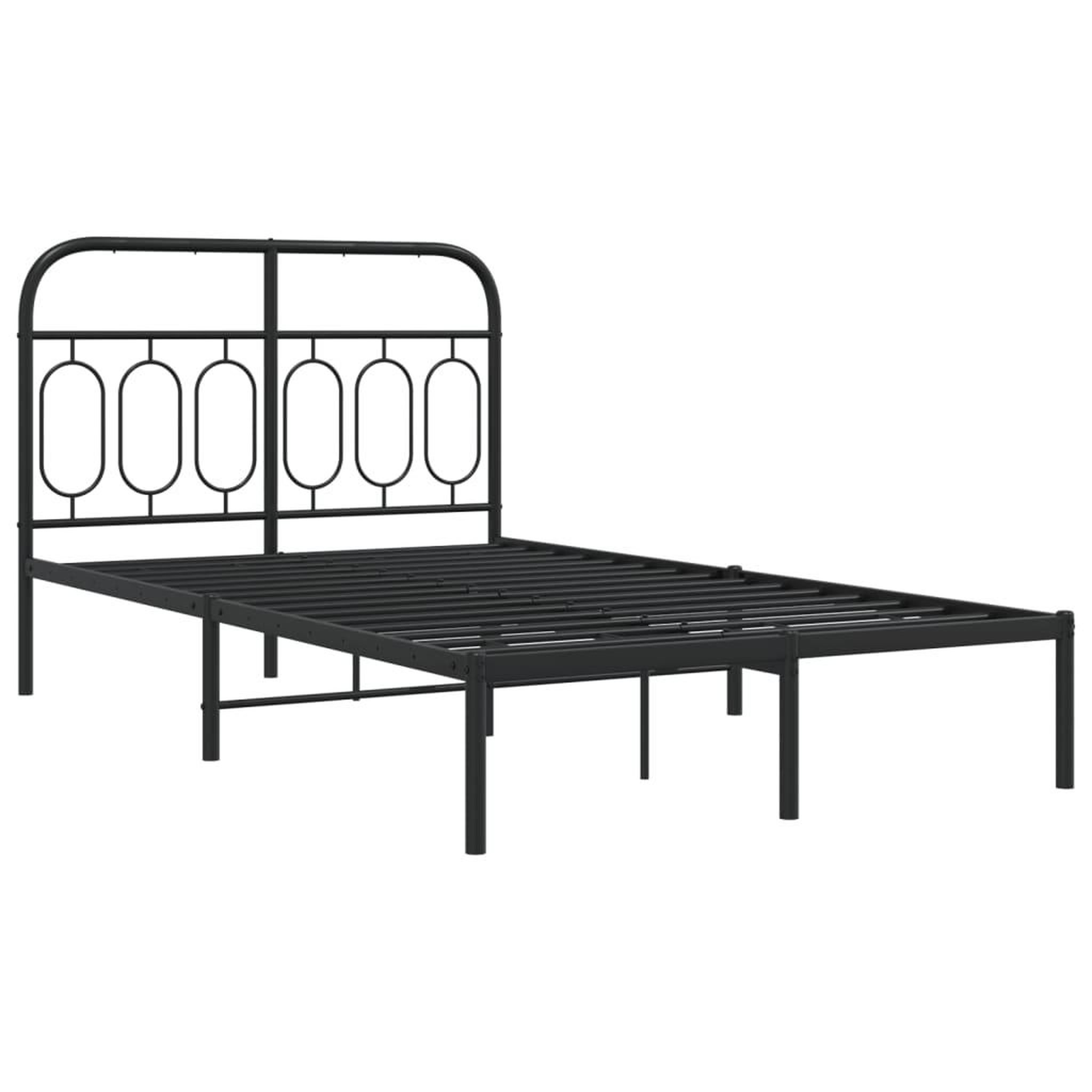 Voir la diapositive 3 : VIDAXL Cadre de lit metal sans matelas avec tete de lit noir 120x190cm