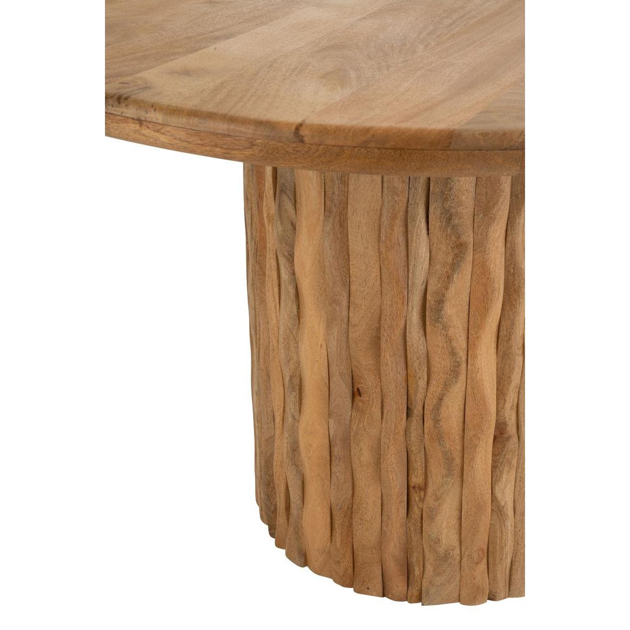Voir la diapositive 2 : J-LINE Table à manger en bois  curve  122cm naturel