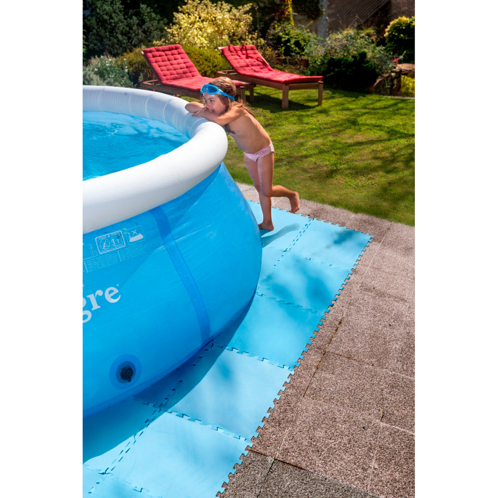 GRE Ensemble de 9 dalles de protection puzzle - 90x90cm