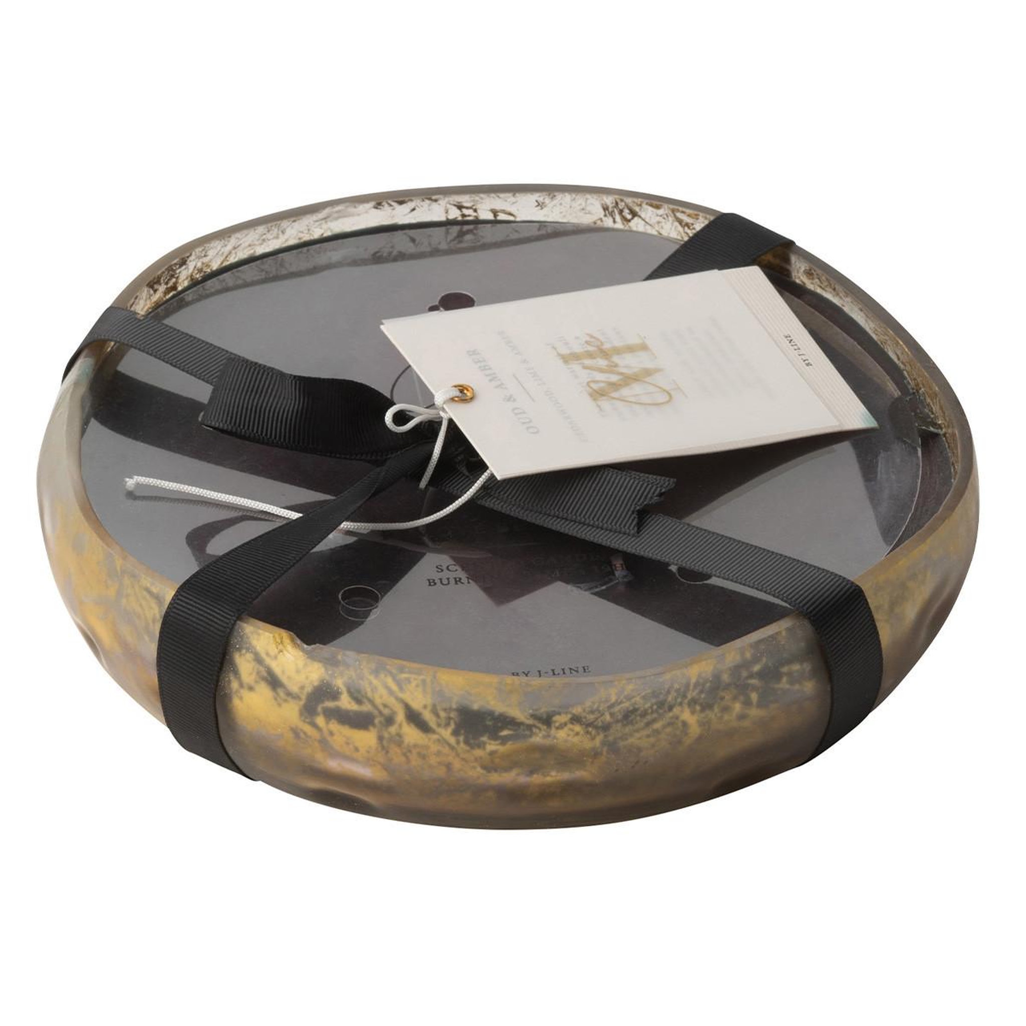 Voir la diapositive 2 : J-LINE Bougie parfumée ronde  m-chic  19cm oud & amber