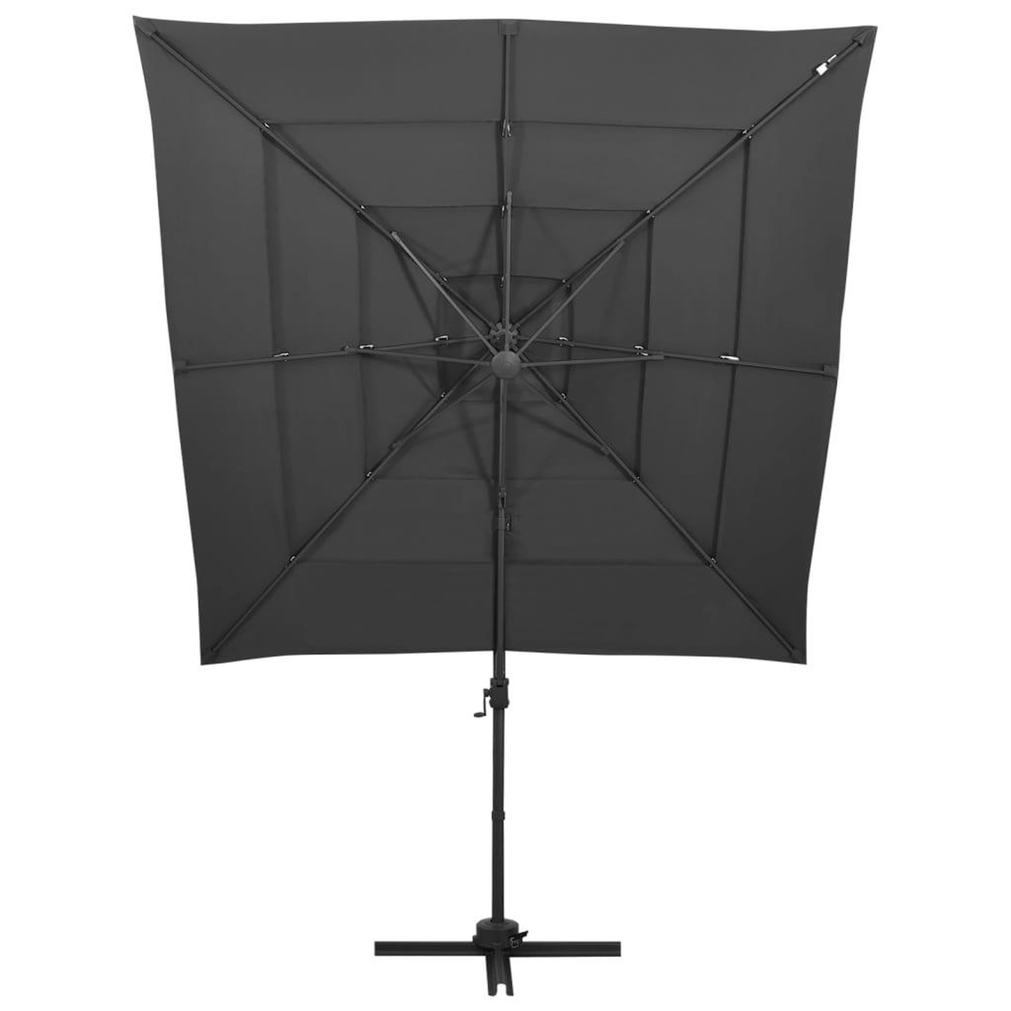 Voir la diapositive 2 : VIDAXL Parasol de jardin a 4 niveaux avec mat en aluminium anthracite