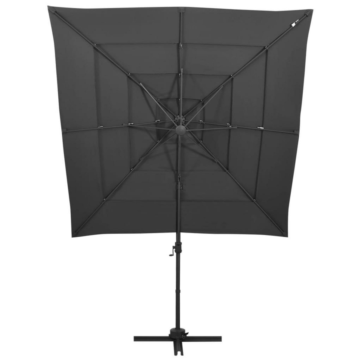 VIDAXL Parasol de jardin a 4 niveaux avec mat en aluminium anthracite