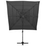 Voir la diapositive 2 : VIDAXL Parasol de jardin a 4 niveaux avec mat en aluminium anthracite