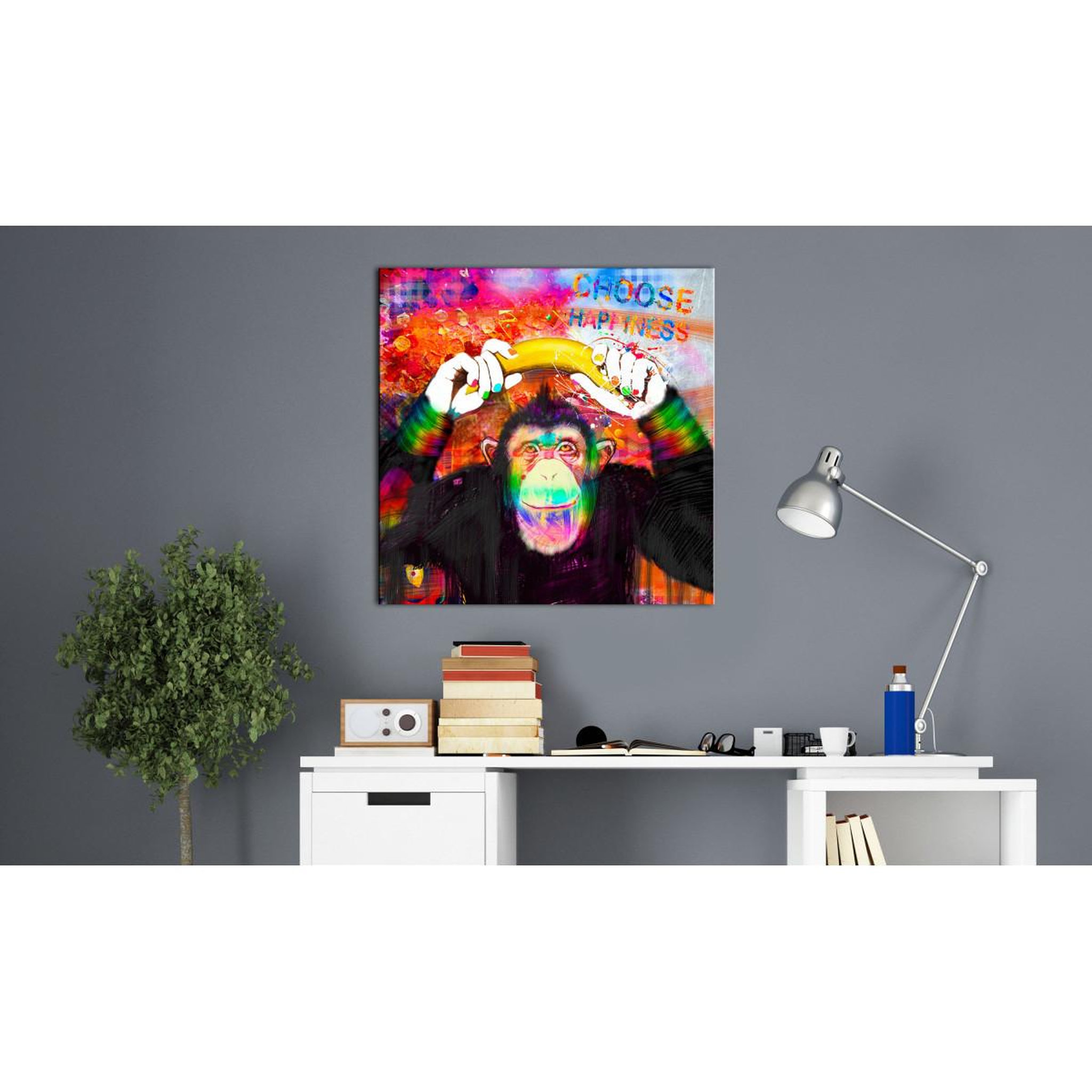 Voir la diapositive 2 : Paris Prix Tableau imprimé  choose happiness