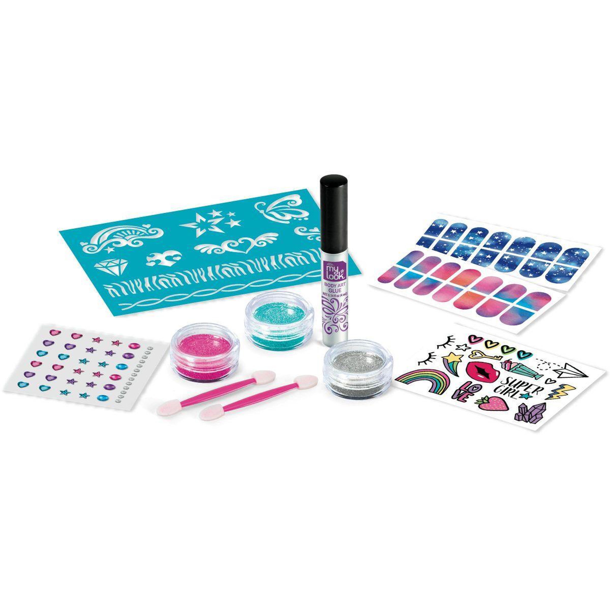 Voir la diapositive 2 : Lexibook Kit de Tatouages Brillants et Nail Art Pailletés