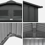 Voir la diapositive 4 : SWEEEK Abri de jardin en métal - Slack - 12.99 m² anthracite - Deux portes coulissantes. kit de fixation sol inclus. L 341 x 386 x 211cm