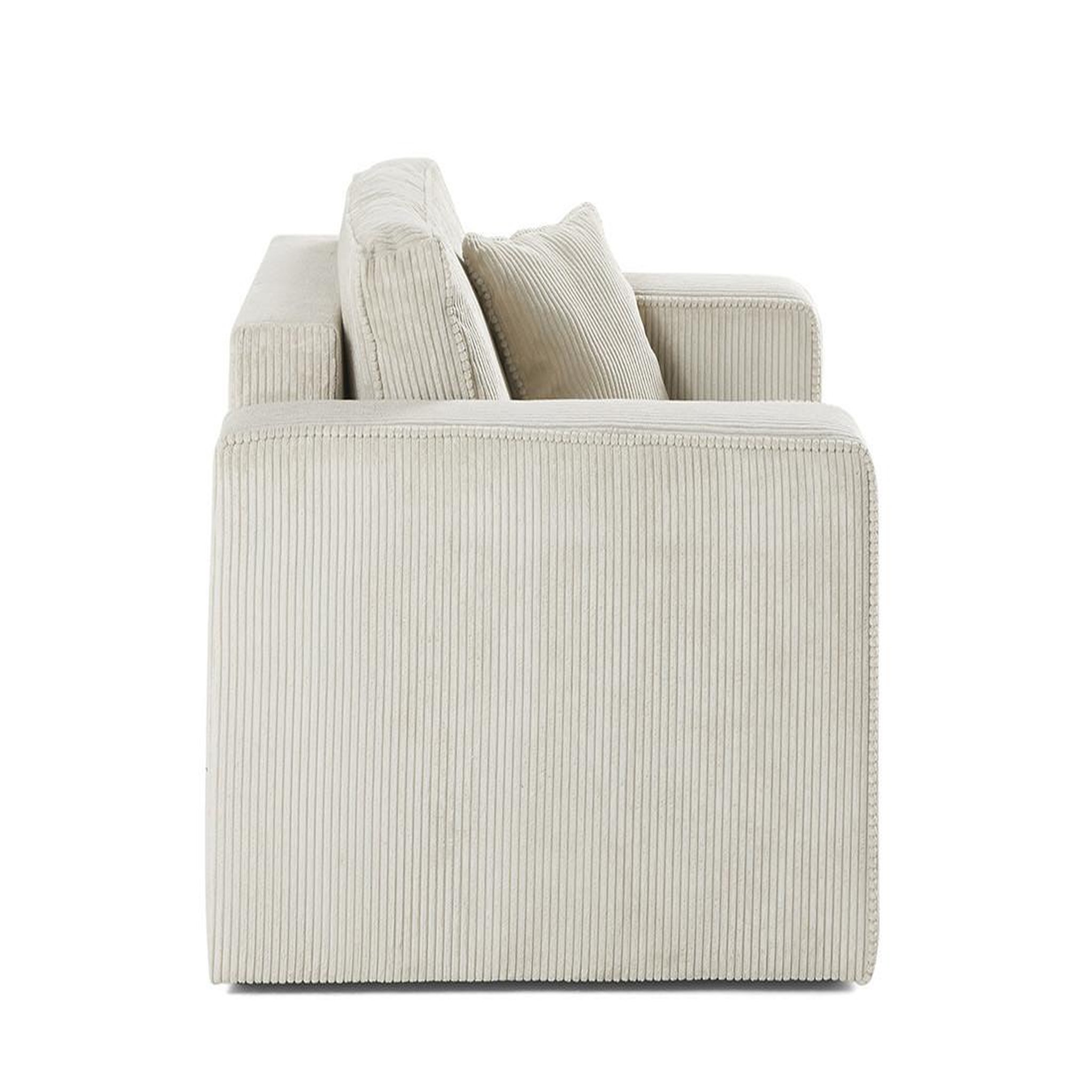 Voir la diapositive 2 : BEST MOBILIER Topaze - fauteuil - en velours côtelé