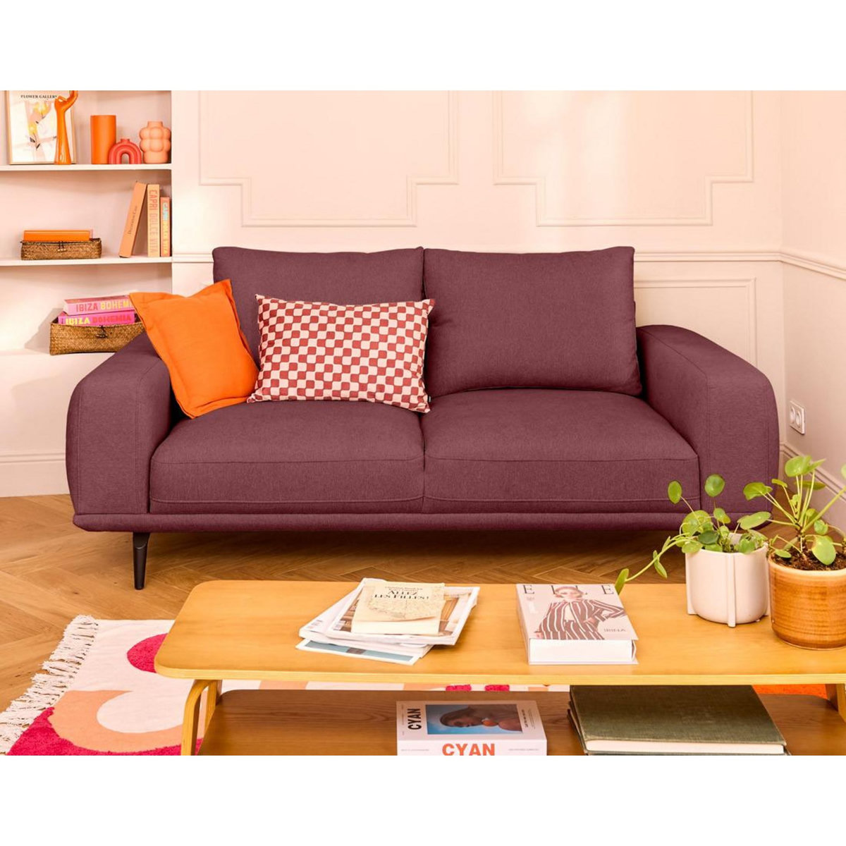 LISA DESIGN Vicence - canapé droit 2 places en tissu