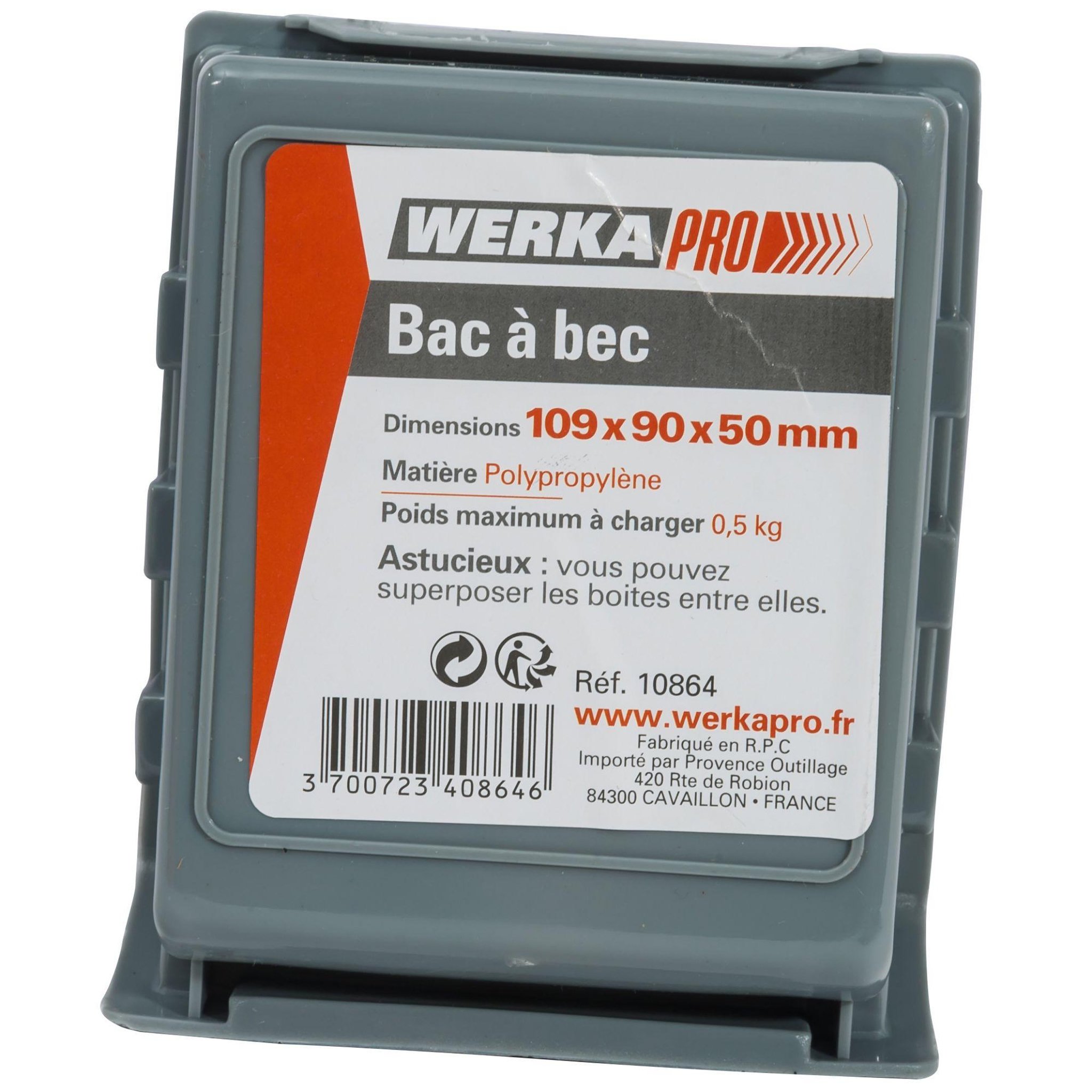Voir la diapositive 2 : WERKAPRO Bac à bec de rangement WERKA PRO  109x90x50mm