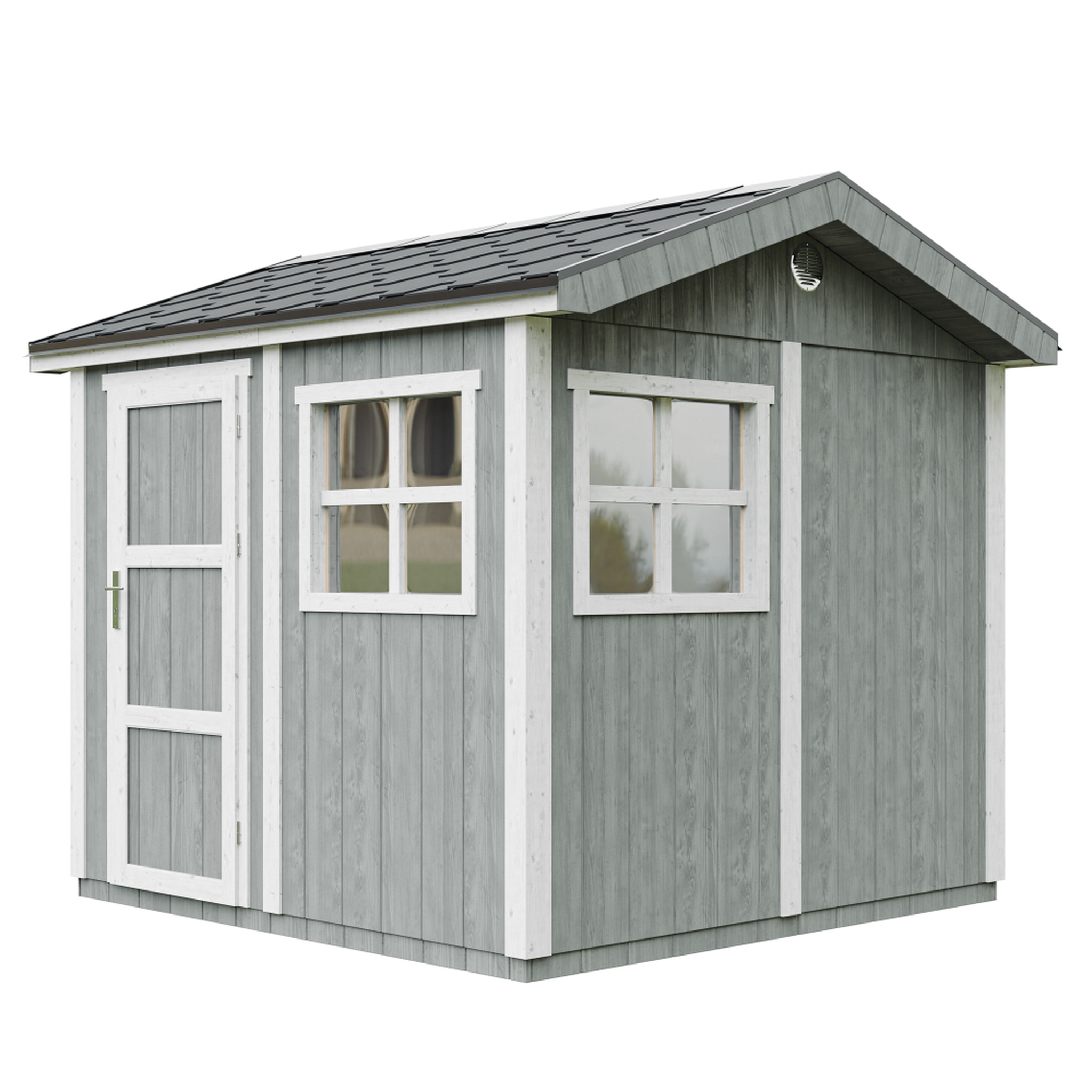 Voir la diapositive 1 : TIMBELA Abri de Jardin Qualité Premium 5,9m² H252x250x294 cm - Avec un sol et des bardeaux bitumineux M913