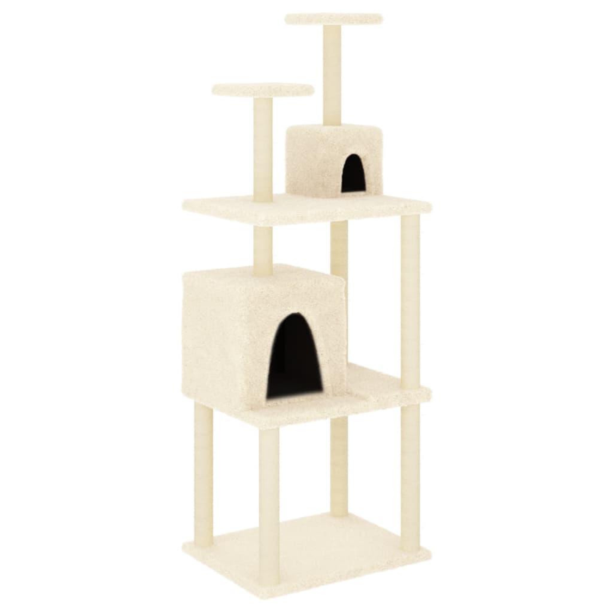 Voir la diapositive 2 : VIDAXL Arbre a chat avec griffoirs en sisal Creme 167 cm