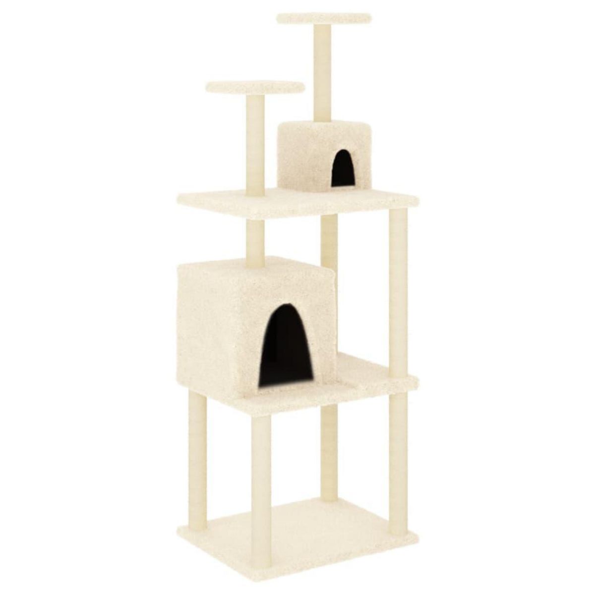 VIDAXL Arbre a chat avec griffoirs en sisal Creme 167 cm
