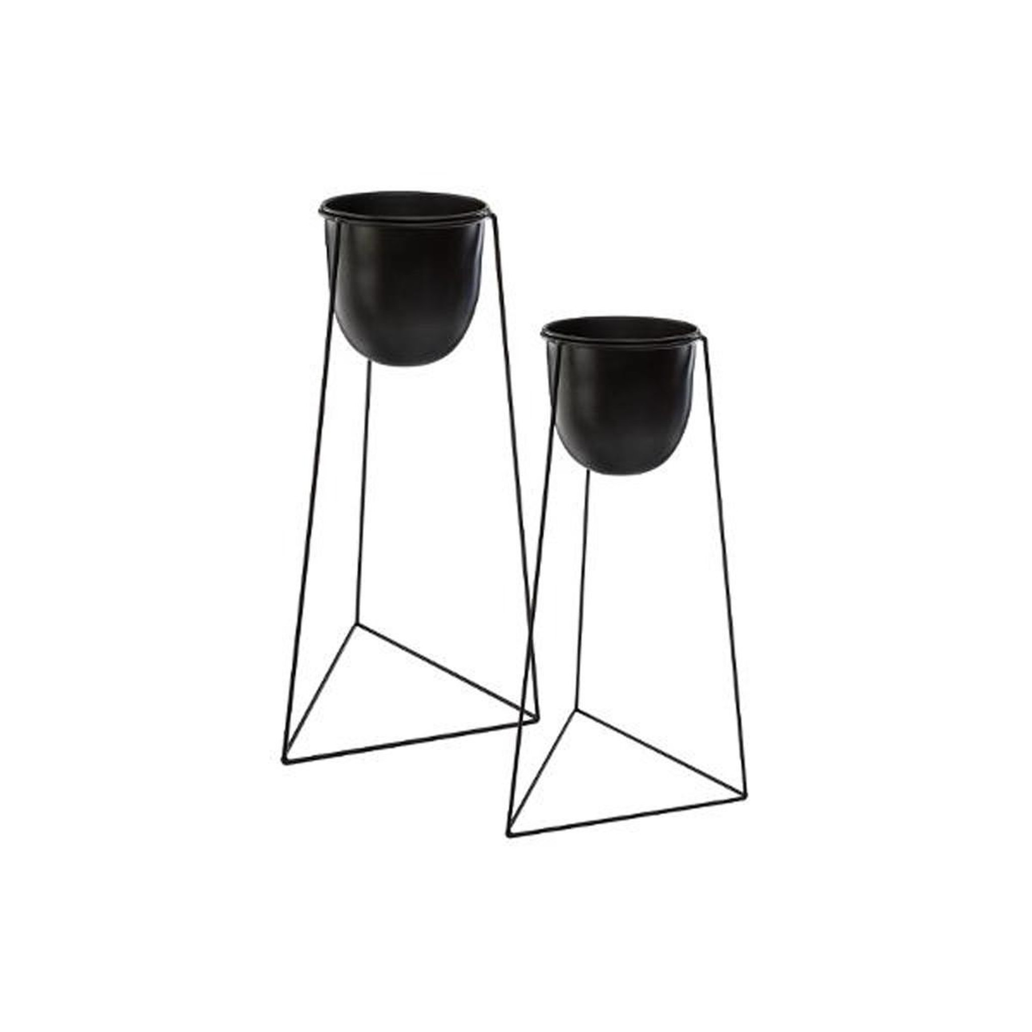 ATMOSPHERA Lot de 2 cache-pots sur pied  living  60cm noir