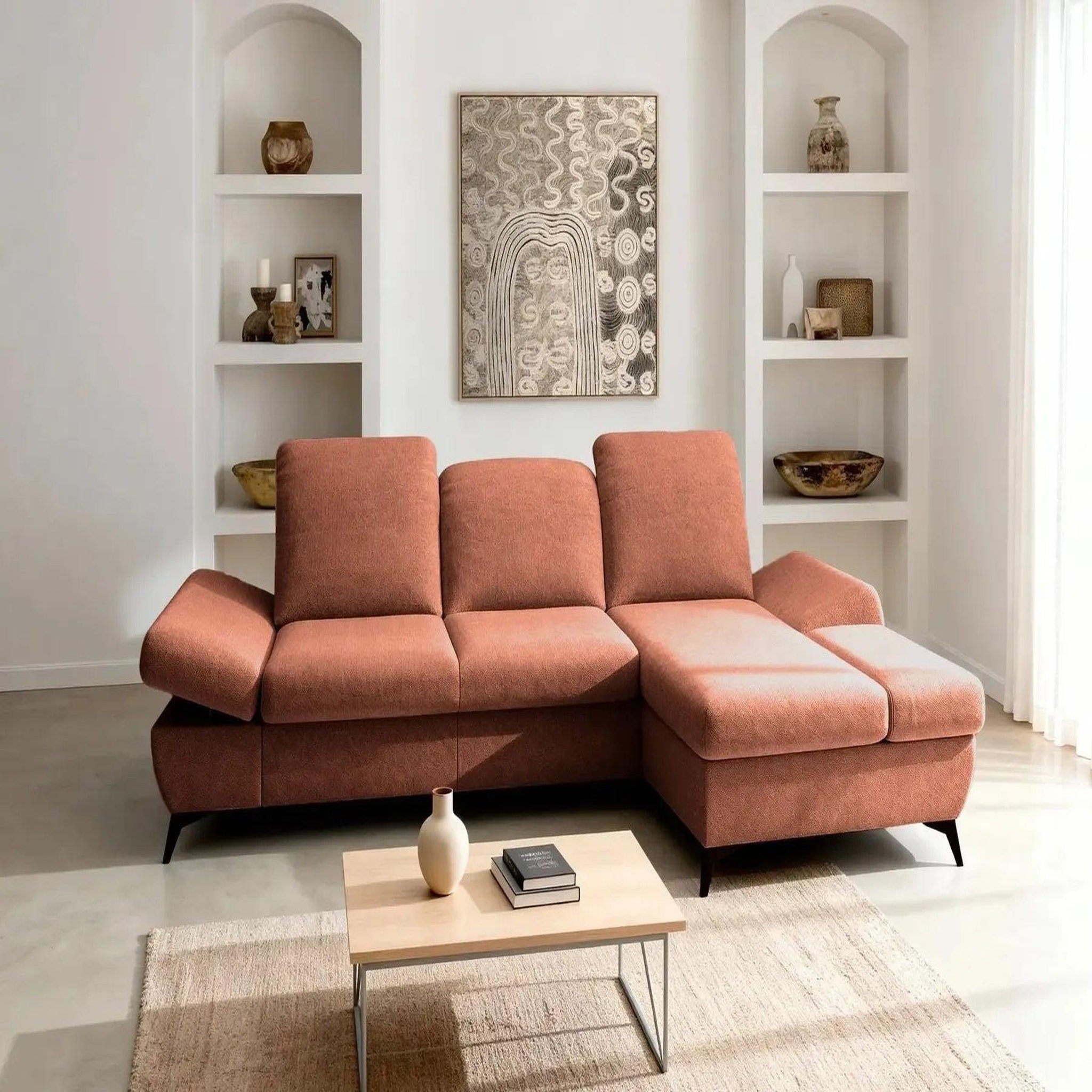 Voir la diapositive 5 : CASANOVA PARIS Livia - canapé d'angle convertible tissu chiné