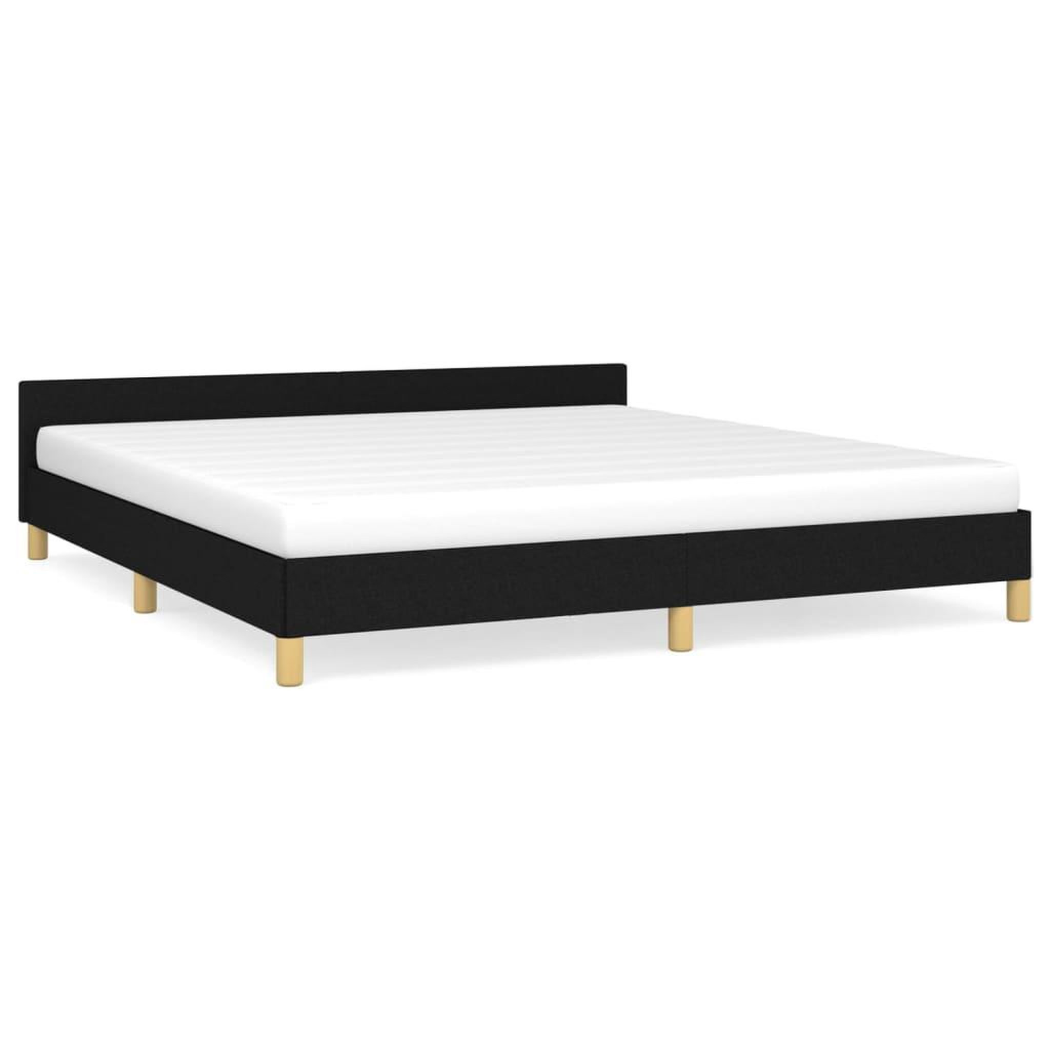 Voir la diapositive 2 : VIDAXL Cadre de lit sans matelas noir 160x200 cm tissu
