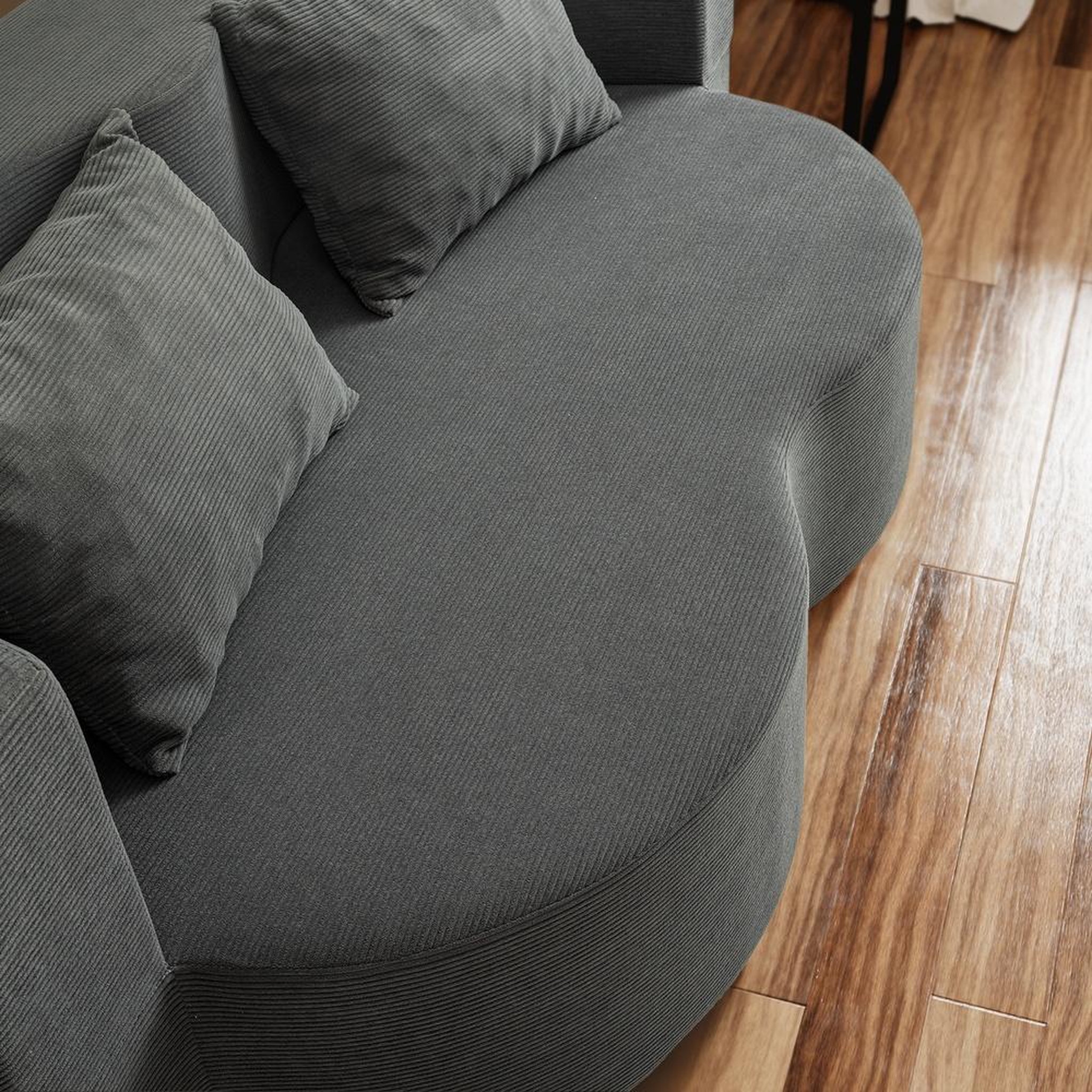 Voir la diapositive 5 : SOBUY Canapé-lit 2 places convertible en velours côtelé gris foncé 177x107x32 cm fst101-dg