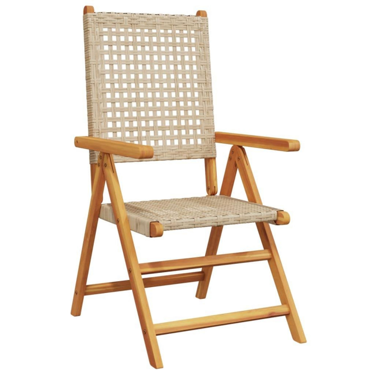 VIDAXL Ensemble a manger de jardin 7 pcs beige rotin et bois massif