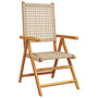 Voir la diapositive 3 : VIDAXL Ensemble a manger de jardin 7 pcs beige rotin et bois massif