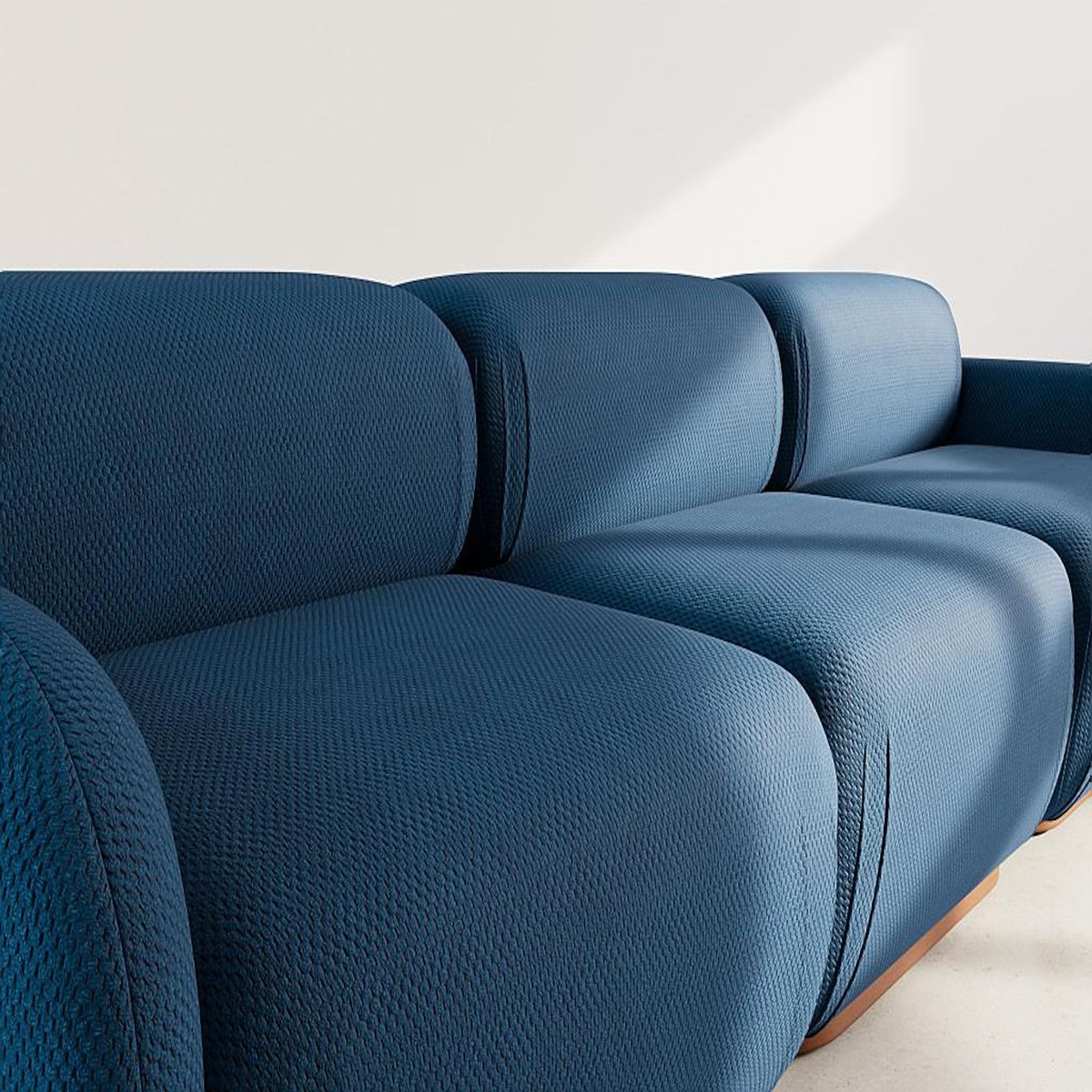LISA DESIGN Penelope - canapé droit modulable 3 places en velours texturé