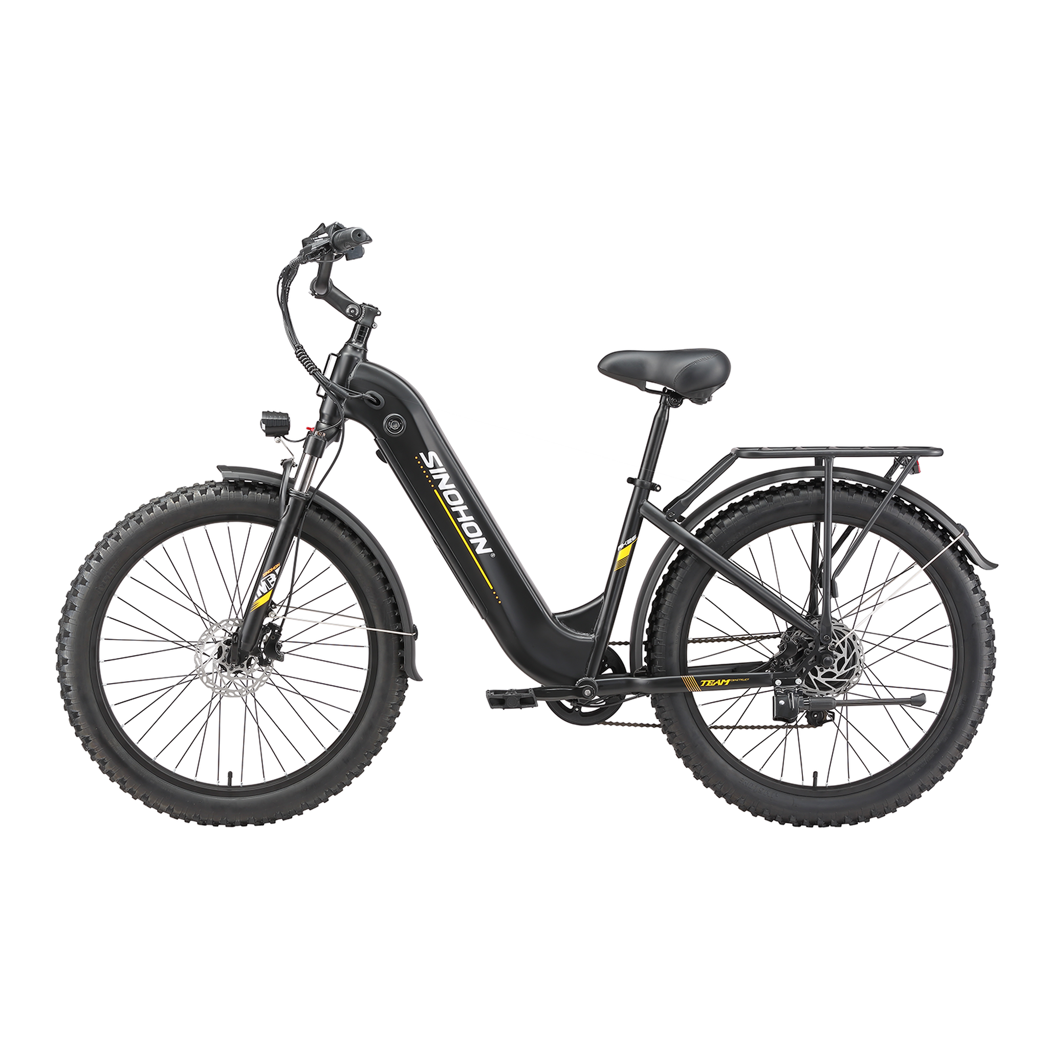 Voir la diapositive 2 : SINOHON Vélo électrique sinohon ak26, pneus larges de 26 pouces, freins à disque hydrauliques, noir
